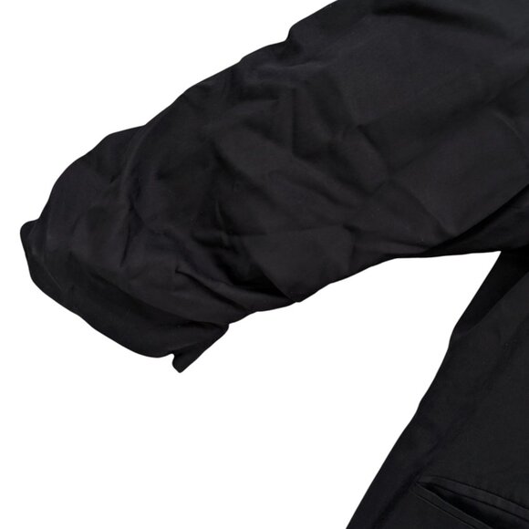 Eloquii Ruched 3/4 Sleeve Blazer Womens Black Open Front Shawl Collar Size 22 - Picture 14 of 15